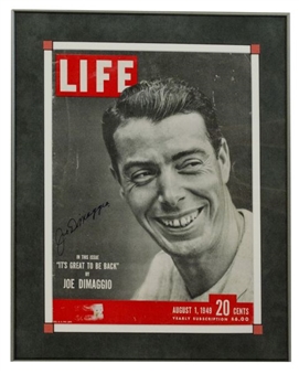 Joe DiMaggio Autographed & Framed Original 1949 Life Magazine